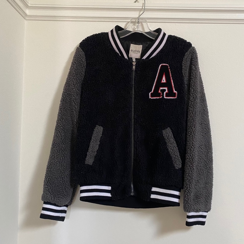 Audrey 3+1 Sherpa Varsity Jacket